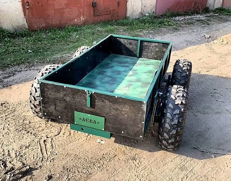 Колёсная платформа 4×4 «Лёва» с кузовом-коробом на внедорожных колёсах, вид сверху